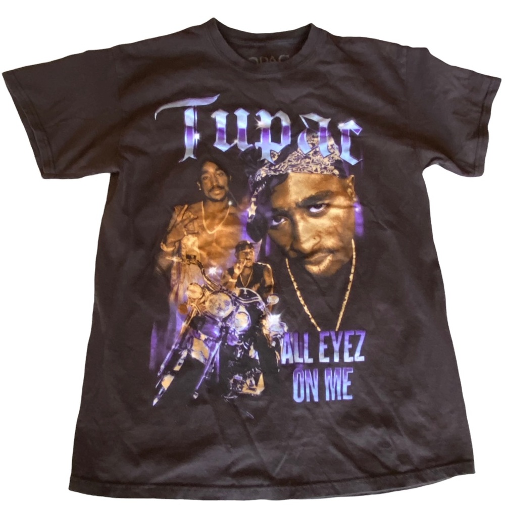 2PAC Tupac T Shirt Tee “All Eyez On Me” Black 100% Cotton Biker Streetwear Med